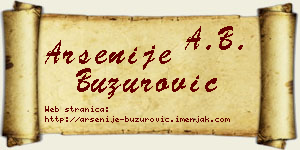 Arsenije Buzurović vizit kartica